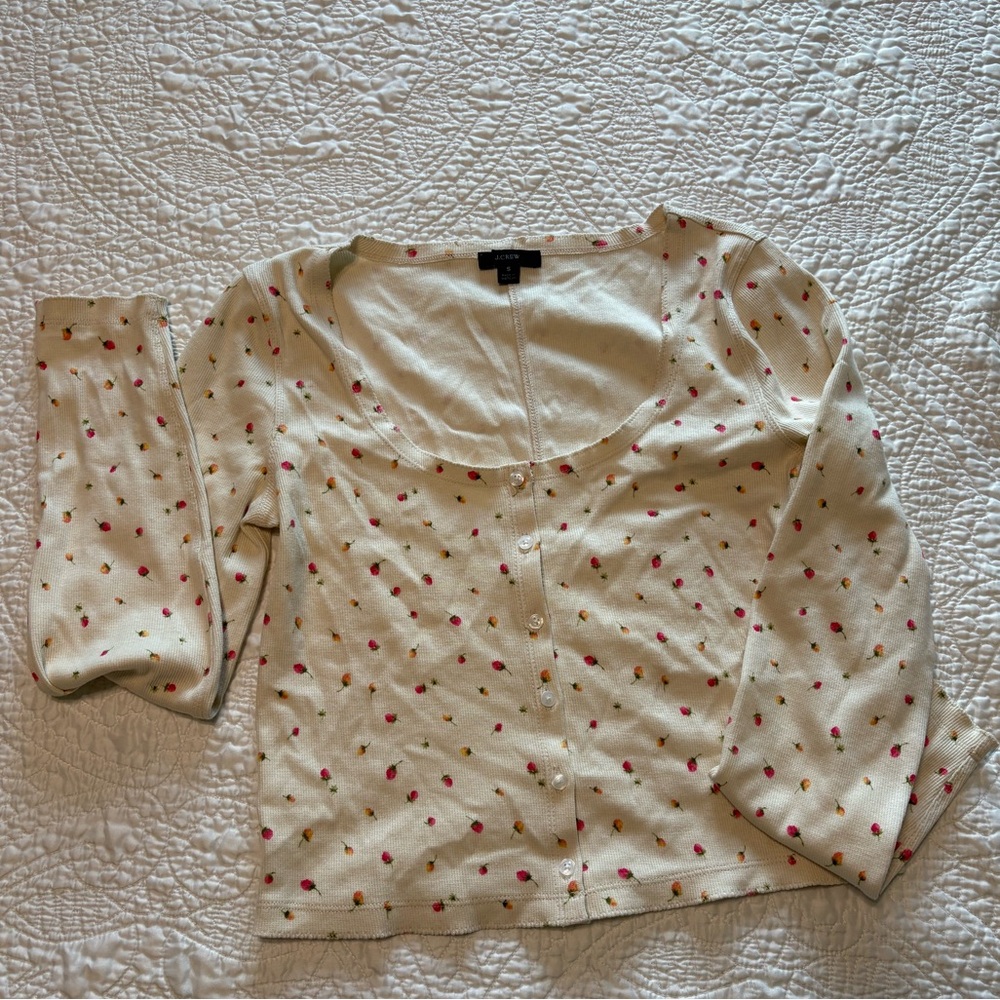 J. Crew Floral Pattern Thermal Shirt